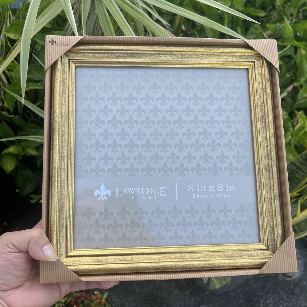 Lawrence 8x8 Sutter Burnished Gold Frame Photo Wall Table Classic Antique Style